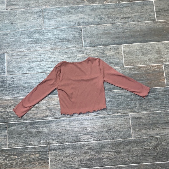 🍦Brown Long Sleeve Crop Top🍩 - Picture 5 of 5